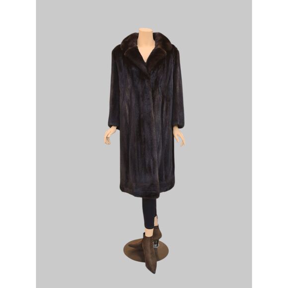Vintage Dark Brown Mink Coat -Large